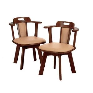 ファミリー・ライフ 天然木肘付き回転ダイニングチェア2脚組 (03298) ファミリー・ライフ 天然木肘付き回転ダイニングチェア2脚組 (03298)