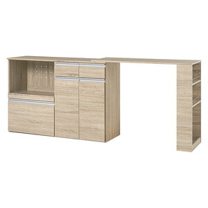 萩原 VKC-7156NAOS 伸縮キッチンカウンター(収納庫タイプ) ナチュラル 萩原 VKC-7156NAOS 伸縮キッチンカウンター(収納庫タイプ) ナチュラル