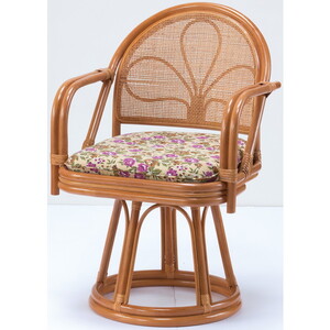 ファミリー・ライフ 天然籐肘付き回転チェア ハイタイプ(04165) ファミリー・ライフ 天然籐肘付き回転チェア ハイタイプ(04165)