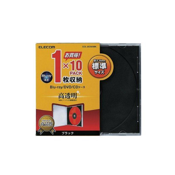 ELECOM CCD-JSCN10BK ブラック [Blu-ray/DVD/CDケース 10枚