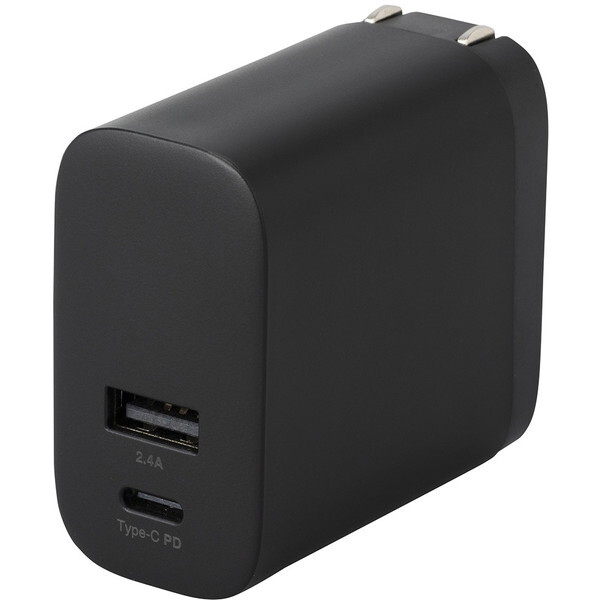 Nakabayashi JYU-ACU07BK 30W PD[dΉ Type-C 1|[g+USB-A 1|[g[d ubN