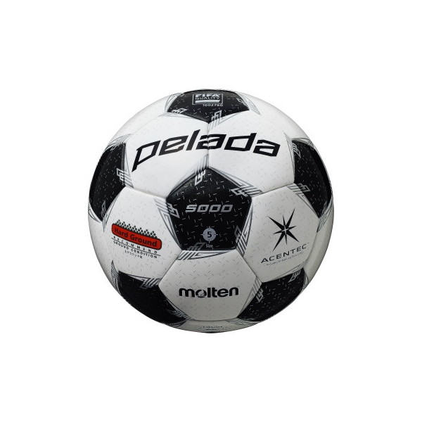 モルテン サッカーボール 5号球 ペレーダ5000 土用 検定球 スノーホワイトパール×メタリックブラック F5L5001