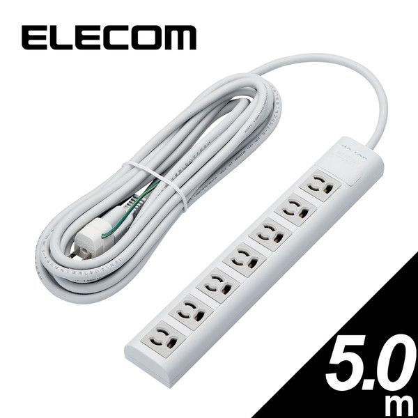 ELECOM T-Y053NDA [抜け止めマグネット雷タップ(7個口/5.0m)] | 激安の