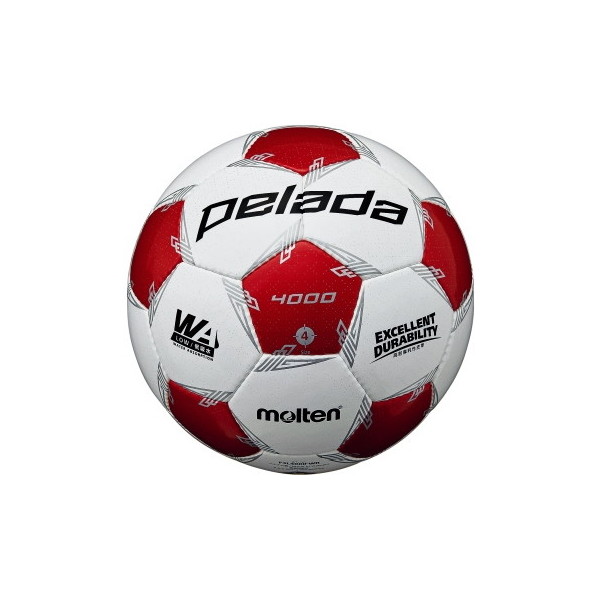 モルテン サッカーボール 4号球 ペレーダ4000 検定球 ホワイト×メタリックレッド F4L4000-WR