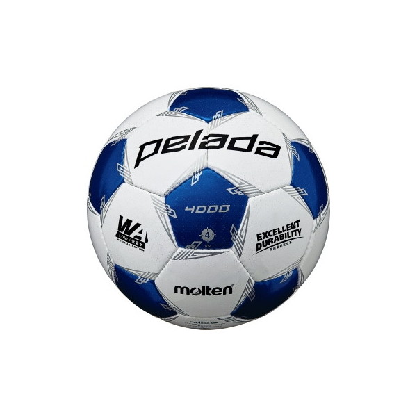 モルテン サッカーボール 4号球 ペレーダ4000 検定球 ホワイト×メタリックブルー F4L4000-WB
