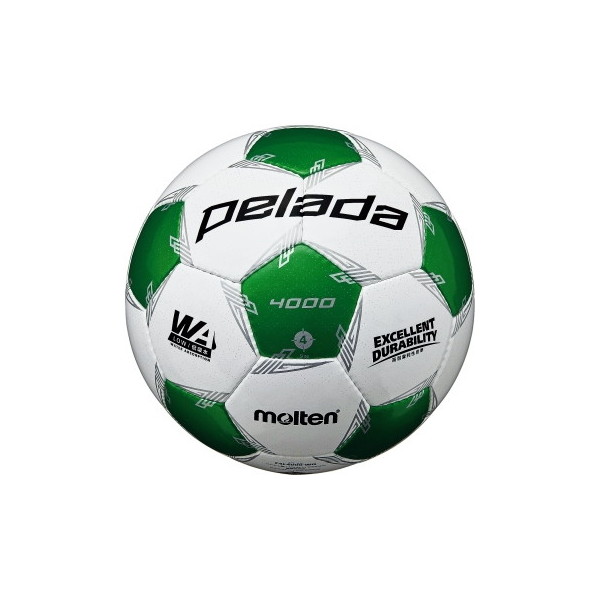 モルテン サッカーボール 4号球 ペレーダ4000 検定球 ホワイト×メタリックグリーン F4L4000-WG