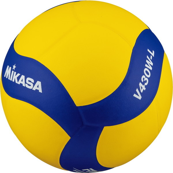 MIKASA V430W-L バレーボール 練習球 軽量4号 (小学生用) 貼り イエロー/ブルー