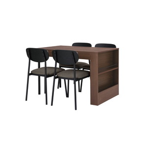 アイリスオーヤマ DTS-STRウォールナット ダイニングテーブルセット 収納付き