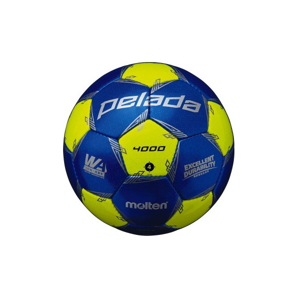モルテン サッカーボール 4号球 ペレーダ4000 検定球 メタリックブルー×ライトイエロー F4L4000-BL