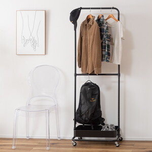 パール金属 軽くて丈夫なアルミ製ハンガーラック シルバー N-7592