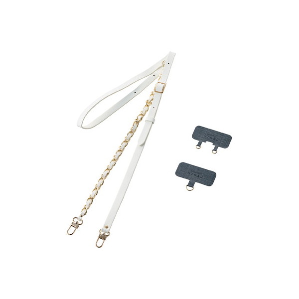 ELECOM P-STSDH2CHWH �X�}�z�V�����_�[ �X�g���b�v ��55�`68cm �\�t�g���U�[&�S�[���h�`�F�[���^�C�v ���������� �z���C�g