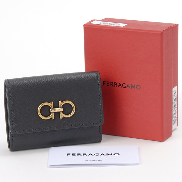 Ferragamo フェラガモ 三つ折り財布 ブラック 220862 779894 THE