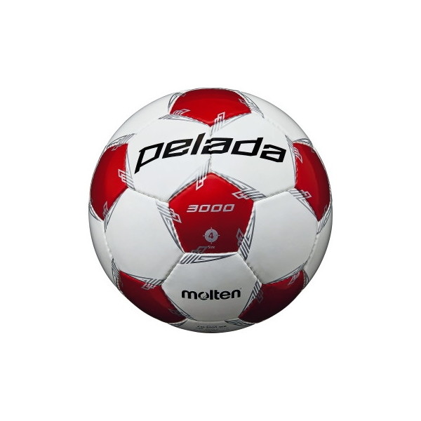 モルテン サッカーボール 4号球 ペレーダ3000 検定球 ホワイト×メタリックレッド F4L3000-WR