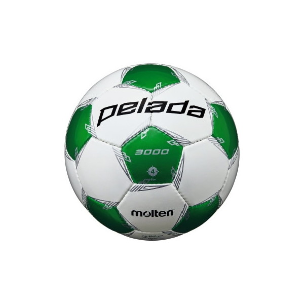 モルテン サッカーボール 4号球 ペレーダ3000 検定球 ホワイト×メタリックグリーン F4L3000-WG