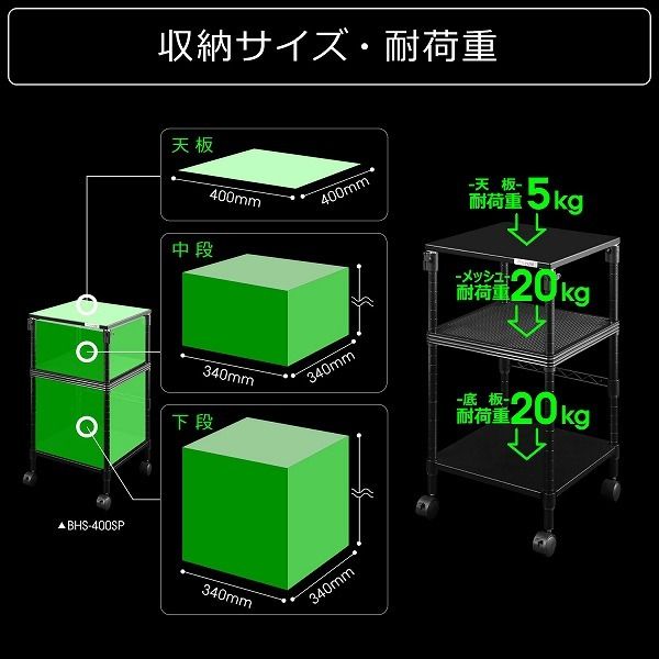 Bauhutte バウヒュッテ BHS-400SP-BK 昇降式スピーカースタンド 