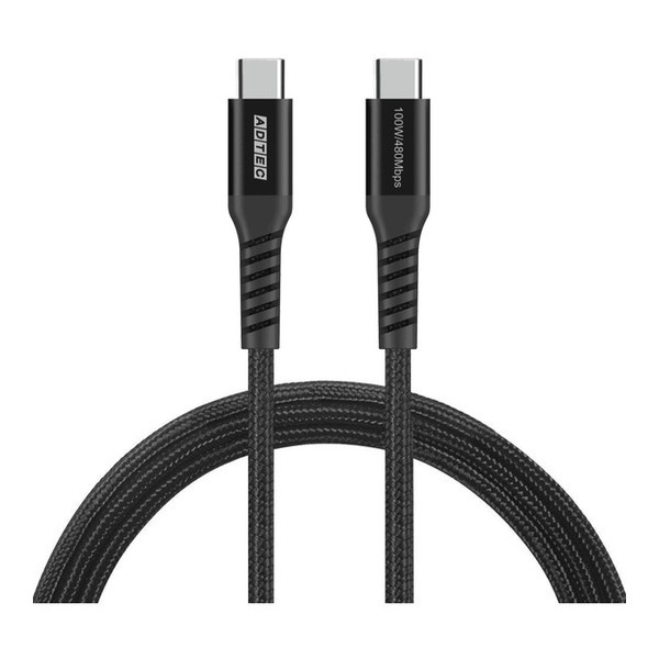 ADTEC APC-V2010CC-U2-BK ubN [USB2.0 Type-C to C P[u (100Wo / 480Mbps / 2.0m)]