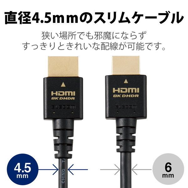 ELECOM CAC-HD21ES20BK HDMI ケーブル HDMI2.1 ウルトラハイスピード