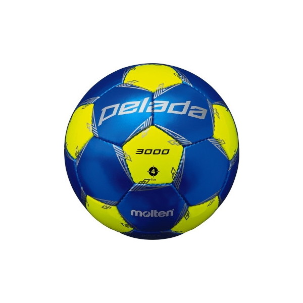 モルテン サッカーボール 4号球 ペレーダ3000 検定球 メタリックブルー×ライトイエロー F4L3000-BL