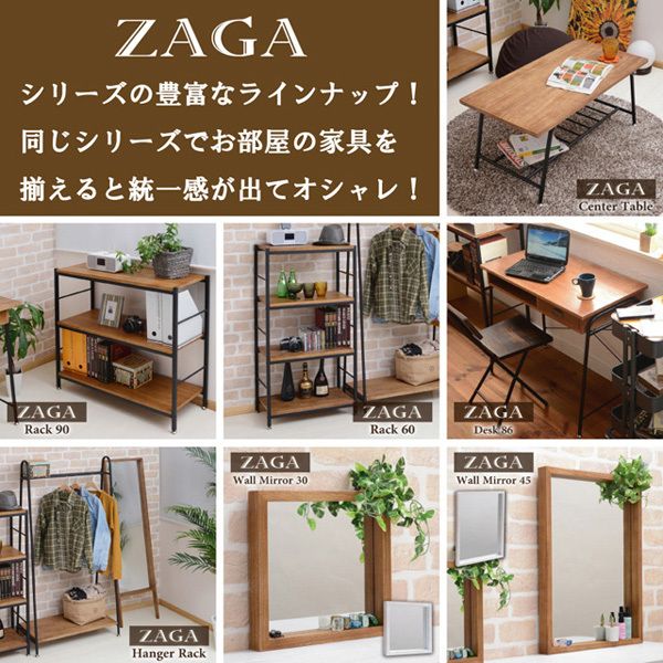 ZAGA 棚　4段ラック　ZR-600BR 送料無料】 ZAGA 4段ラック 幅600×奥行350×高さ1160mmの通販