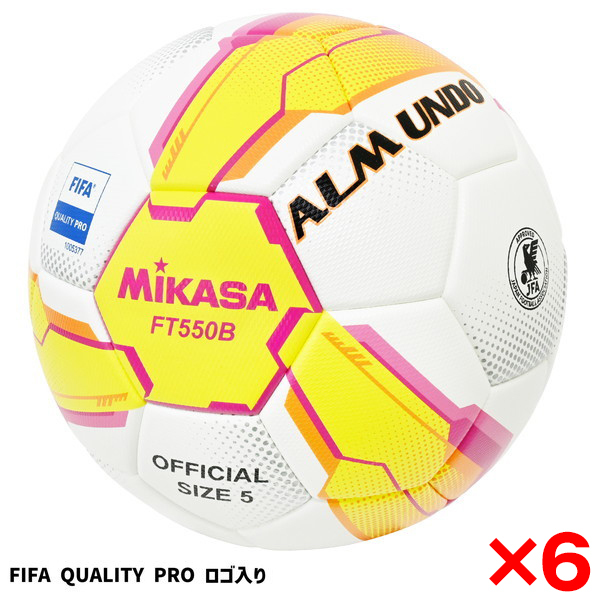 6個セット】MIKASA FT550B-YP-FQP ALMUNDO サッカーボール 検定球 5号