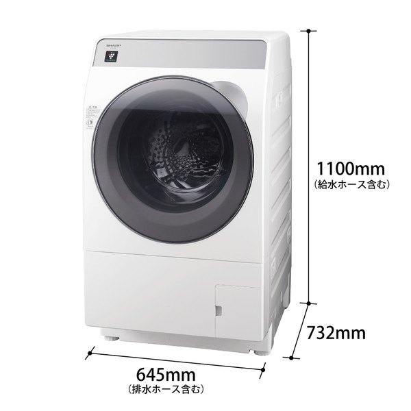 SHARP ES-K10B-WL クリスタルホワイト [ドラム式洗濯乾燥機 (洗濯10kg 