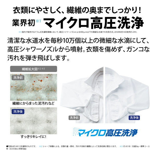 ドラム式洗濯機 クリスタルホワイト ES-K10B-WR ドラム式洗濯機 クリスタルホワイト ES-K10B-WR [洗濯10.0kg