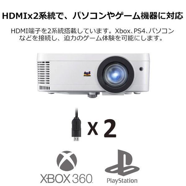 ViewSonic PX706HDフルHD短焦点 ホームゲーミングプロジェクター