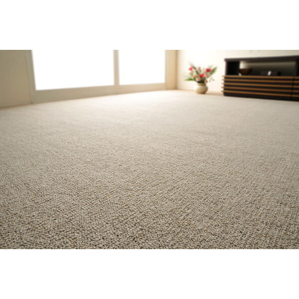 萩原 600023860 天然ウール100%の防炎カーペットカーペット オペラ 江戸間 6畳 261×352 グレー