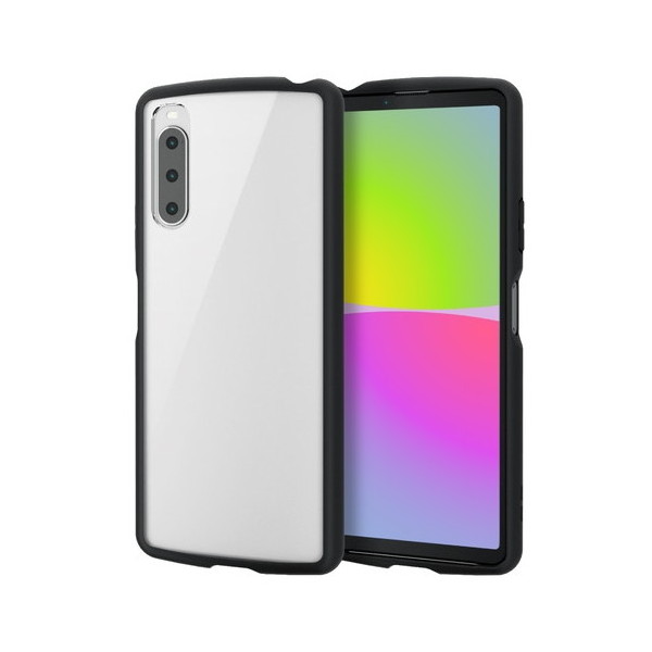 ELECOM PM-X222TSLFCBK [Xperia 10 IV ( SO-52C/SOG07 ) P[X Jo[ nCubh TPU wʍdx8H ϏՌ Ռz GANbV y ^ wʃNA ubN]