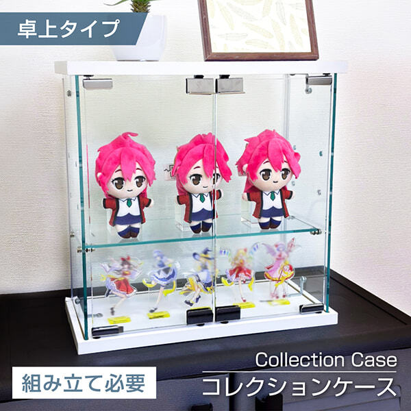 不二貿易 60063 ガラスコレクションケース可動棚3段 | 激安の新品・型