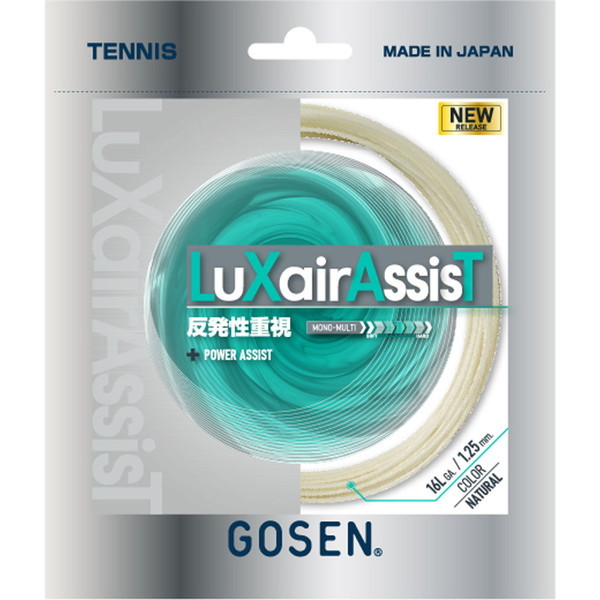 GOSEN (ゴーセン) 硬式テニス用 ガット LuXairAssisT 16L ナチュラル 1.30mm TSLXA1NA