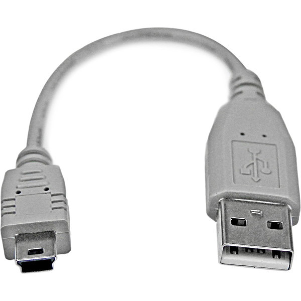 StarTech USB2HABM6IN グレー [USBミニB ケーブル 15cm Type-A(オス) - Mini-B(オス)]