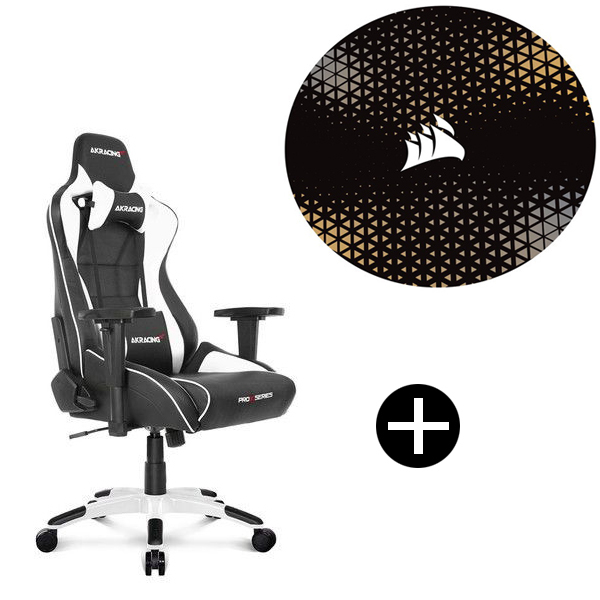 AKRacing PRO-X/WHITE/V2 ホワイト ゲーミングチェア + Corsairチェア 