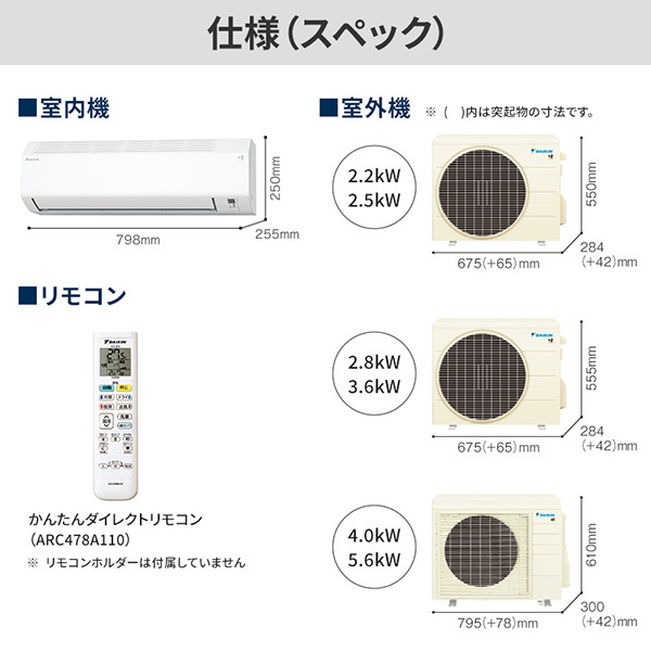 DAIKIN S225ATES-W ホワイト Eシリーズ [ルームエアコン (主に6畳用