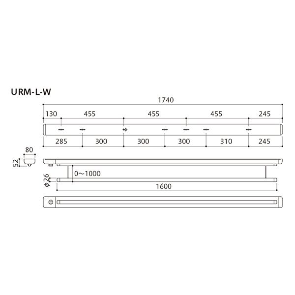 川口技研 本州以外配送不可 川口技研 ホスクリーン URM-L-W ホワイト