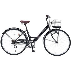 マイパラス M-507-BK ブラック [折りたたみシティ自転車(26インチ・6段 