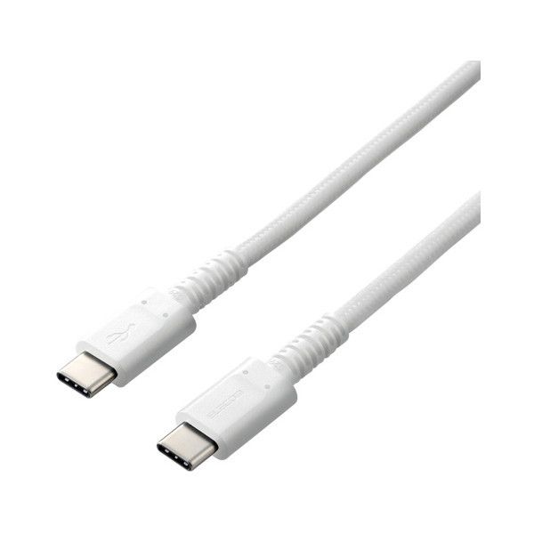 ELECOM MPA-CCS12PNWH スマホ・タブレット用USBケーブル USB(C-C) 高耐久 Power Delivery対応 認証品 1.2m ホワイト