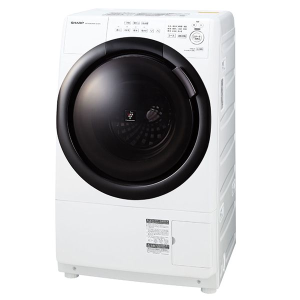 SHARP ES-S7H-WL クリスタルホワイト [ドラム式洗濯乾燥機 (洗濯7kg