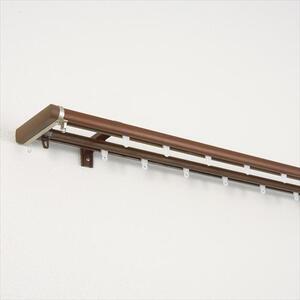 TOSO 伸縮式カーテンレール リネアR 木目ブラウン 2.0m