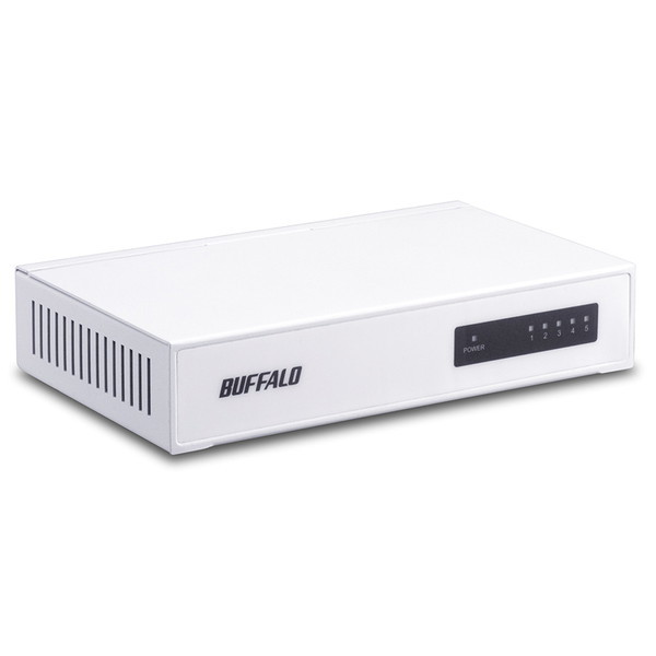 BUFFALO LSW4-TX-5NS/WHD [10/100Mbps対応 スイッチングHub 金属筐体