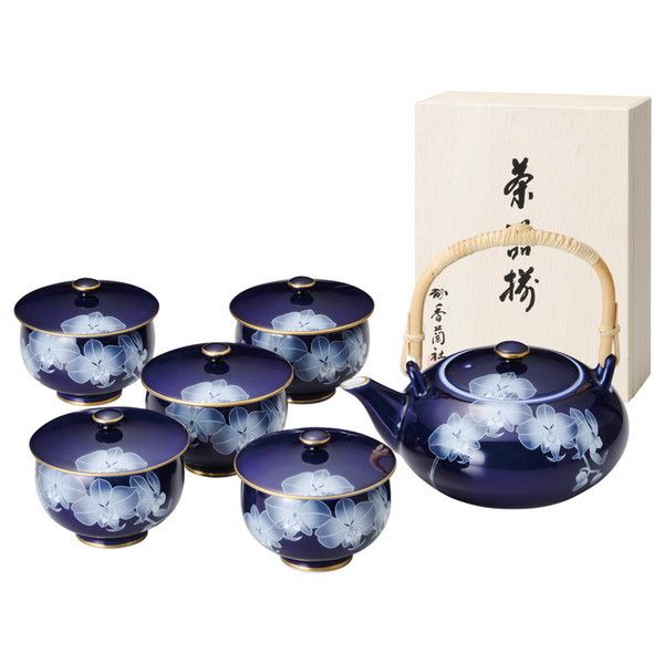 香蘭社　ルリ胡蝶蘭　茶器揃　R1202-AF 楽天市場】香蘭社 ルリ胡蝶蘭茶器揃 有田焼 日本製 おしゃれ