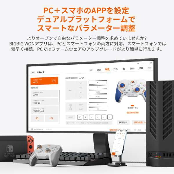 BIGBIG WON Blitz 2 TMR グレー [ワイヤレス&有線ゲーミング