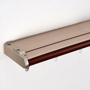 TOSO 伸縮式カーテンレール リネアカバートップ 木目ブラウン 3.0m