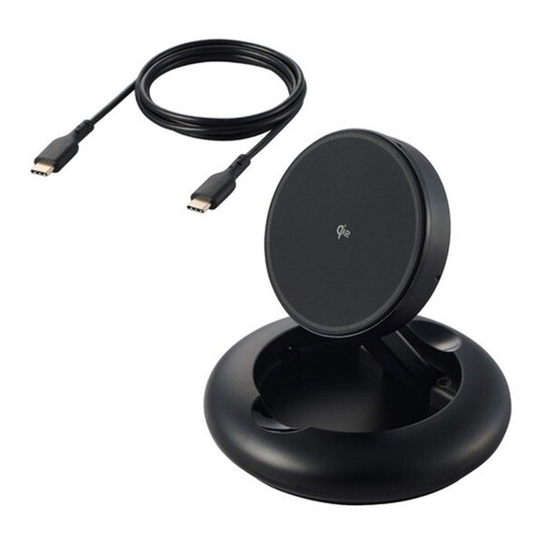 ELECOM W-MA08BK ubN [CX[d QiF Qi2Ή 15W/7.5W/5W }Olbg X^h 2Way P[ut 1m]