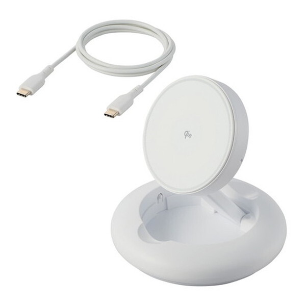 ELECOM W-MA08WH zCg [CX[d QiF Qi2Ή 15W/7.5W/5W }Olbg X^h 2Way P[ut 1m]