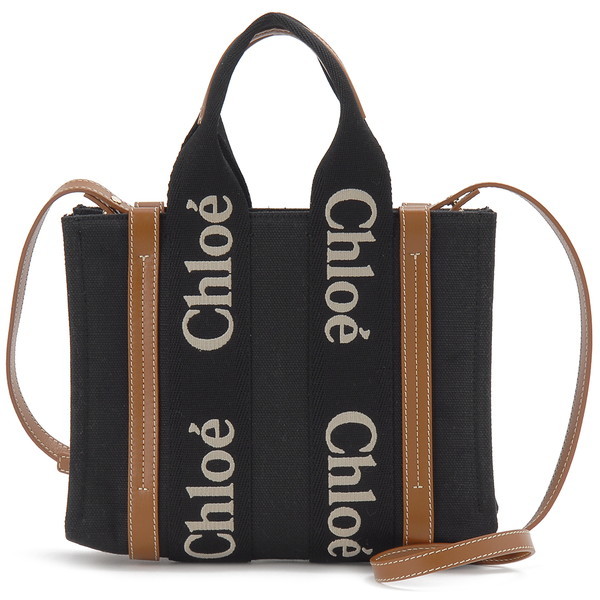 クロエ Chloe ウッディ スモールトート CHC22AS397 ベージュ×ブラウン キャンバス レディース ハンドバッグ