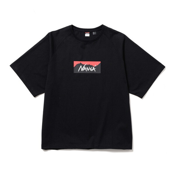 NANGA �i���K ECO HYBRID BOX LOGO LOOSE FIT TEE BLK FREE N2500-1M025Z N0003645 [T�V���c]