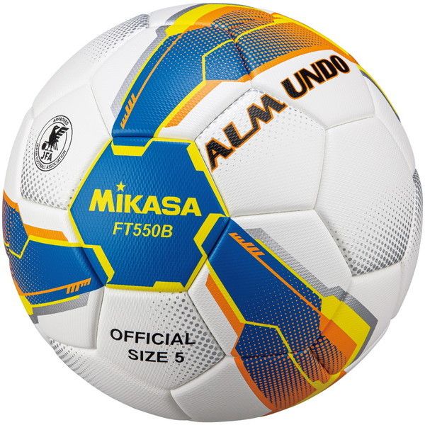 MIKASA FT550B-BLY ALMUNDO サッカーボール 検定球 5号球 貼り 一般・大学・高校生・中学生用 ブルー/イエロー