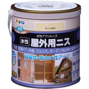 アサヒペン 水性屋外用ニス0.7L 半ツヤ透明