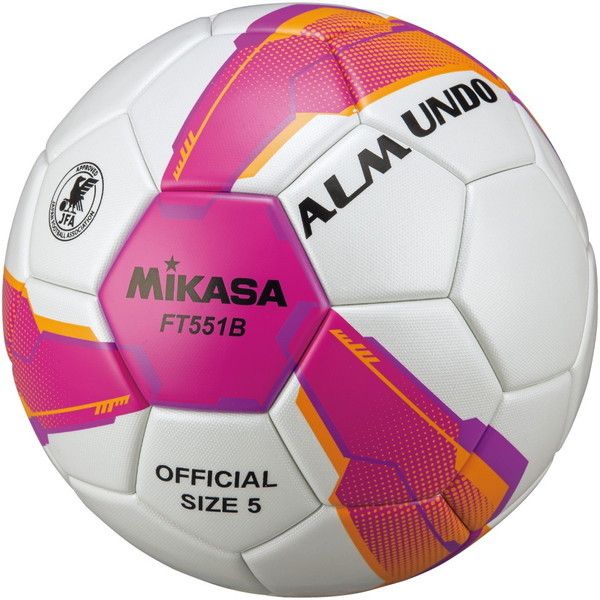 MIKASA FT551B-PV ALMUNDO サッカーボール 検定球 5号球 貼り 一般・大学・高校生・中学生用 ピンク/バイオレット